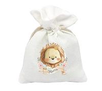 DIMAV 30 Sacchetti Portaconfetti Personalizzabili con Stampa Decorativa a Scelta Vari Eventi Battesimo Nascita (Battesimo leoncino)
