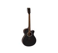 DIMAVERY AW-400 Chitarra Folk Nera con Cutaway e Accessori Inclusi