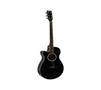 DIMAVERY AW-400 Chitarra Folk per Mancini, Cutaway, Nera Lucida