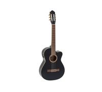 DIMAVERY CN-600E Chitarra Classica Elettrificata Nero, 4/4 Cutaway con Equalizza