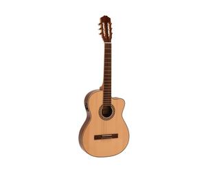 DIMAVERY TB-100 Chitarra Classica Thinline Naturale con Pick-Up