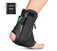Dimedsion Cavigliera Sportiva per Distorsione | Cavigliera bivalva con borsa, cavigliera ortopedica nera, cavigliera elastica, tutore caviglia, cavigliera, cavigliera sportiva, fascia elastica (M)