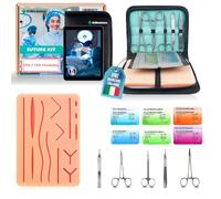 Dimedsion Kit sutura chirurgica completo con tappetino realistico in silicone - kit suture professionale per studenti di medicina, infermieristica e veterinaria - ideale per pratica e formazione