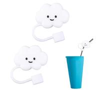 Dimeho 2 Pezzi Tappo di Copertura per Cannuccia in Silicone 8mm Simpatico Tappo per Cannuccia a Forma di Nuvola Coperchi Proteggi Cannuccia Morbidi Coperchi Riutilizzabili a Prova di Polvere Tappi per