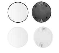 Dimeho 2 specchi da trucco con ingrandimento 15x, specchio compatto da 8,9 cm, con 2 ventose, specchio cosmetico da viaggio ingrandito, portatile, per applicazione trucco, bianco/nero