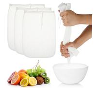 Dimeho 3 sacchetti per latte di noci riutilizzabili in nylon panni per formaggio a maglia fine colino per alimenti per molteplici applicazioni sacchetti di garza filtro per caffè freddo per filtrare