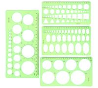 Dimeho 4 modelli di cerchi per disegno, righelli di misurazione stencil rotondi per disegnare modelli di disegno geometrico, righello per disegnare cerchi in plastica per studiare progettare