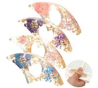 Dimeho 4 supporti per pagine di libri con fiori secchi in resina per il pollice del libro porta pagine per lettori segnalibri floreali fatti a mano anello apri libri accessori da lettura regalo per