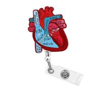 Dimeho Cuore Retrattile Rotolo Porta Badge Anatomia Divertente per Infermiere Pediatria Badge Infermieristico Clip a Coccodrillo per Medico Studente Insegnante