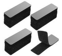 Dimeho Set di 24 strisce adesive in velcro autoadesive extra forti su entrambi i lati con chiusura in velcro, strisce adesive su entrambi i lati, con retro adesivo, per scuola, aula, ufficio (nero)