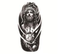 Dimensioni: 208x95mm Nuovo animale impermeabile, adesivo for tatuaggio totem testa di tigre con tatuaggio di angelo fiore(006)