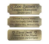 Dimensioni: 7,6 cm di larghezza x 2,5 cm di altezza, piastra in metallo con incisione personalizzata in bronzo, targhette personalizzate per premi trofeo, cornici, urne, espositori, memoriali,