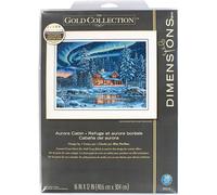 Dimensioni contati Punto Croce Kit, Refuge Northern Lights