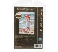 Dimensioni D65078 oro Petite, contati X punto, ragazza sulla spiaggia