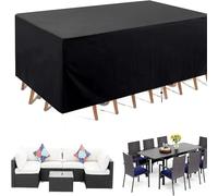 Dimensioni da esterno, patio, giardino, 80 x 80 x 75 cm (lunghezza x larghezza x altezza), set di mobili impermeabili, set di sedie per divano, tavolo e sedie, copertura antipolvere, rettangolare