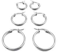 Dimensioni del set di orecchini: questi orecchini a cerchio hanno 3 diametri: 15 mm, 20 mm, 25 mm, diverse dimensioni hanno stili diversi, per abbinarsi ai tuoi diversi abiti. Resistente: aprendo e ch