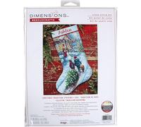 Dimensions 70-08995 - Kit di calze a punto croce per Natale, personalizzabili per fai da te, 40,6 cm, L, 14 pezzi, colore: azzurro Aida, varie