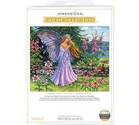 Dimensions 70-35410 - Kit per punto croce, motivo: fata estiva, per principianti, 35,6 x 30,5 cm, 16 cnt. grigio Aida, 6 pezzi
