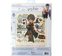 Dimensions 70-35416 - Kit punto croce a schema numerato Harry Potter per principianti, 28 x 28 cm, tela Aida avorio da 14 ct, 4 pezzi