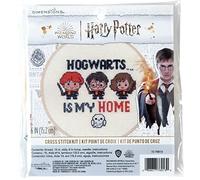 Dimensions 72-76913 Hogwarts Harry Potter Kit punto croce contato per principianti, 15,2 cm D, 14 ct Aida, 5 pezzi