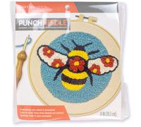 Dimensions Floral Bee Punch Needle Set for Beginners 8"""" Diameter 7 Piece