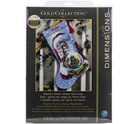 Dimensions Gold Collection Counted Cross Stitch Kit 16" Long-Santa's Snowglobe Stocking