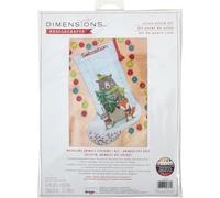 Dimensions Kit per punto croce numerato, 40,6 cm, calza di animali del bosco lunga (14 pezzi)