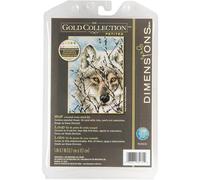 Dimensions - Kit per punto croce per realizzare un ritratto di lupo, composto da tela Aida a 18 coun