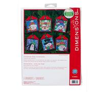 Dimensions Natale PK6, Cotone, Christmas Pals-Decorazioni Natalizie (6 Pezzi), 4.5 Inches x 4.5 Inches x 0.25 Inches
