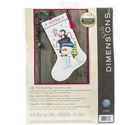 DIMENSIONS Needlecrafts Dimensioni contate X Stitch - Jolly Trio Calza, 100% Cotone, Bianco, 16 Inches