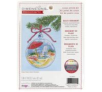 Dimensions Ornamento da Spiaggia Kit per Punto Croce a Tema Natalizio, 14 Cnt. Aida Celeste, 5" x 7", 5 unità