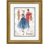 Dimensions Set punto croce "Vintage", schema a contati, 22,8x30,4cm