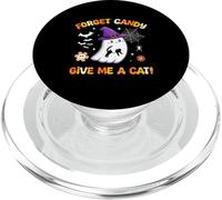 Dimentica le caramelle Dammi un gatto Fantastico fantasma con in mano un gatto nero PopSockets PopGrip per MagSafe
