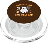 Dimentica le caramelle Dammi un gatto Fantastico fantasma con in mano un gatto nero PopSockets PopGrip per MagSafe