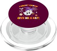 Dimentica le caramelle Dammi un gatto Fantastico fantasma con in mano un gatto nero PopSockets PopGrip per MagSafe