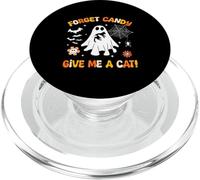 Dimentica le caramelle Dammi un gatto Fantastico fantasma con in mano un gatto nero PopSockets PopGrip per MagSafe