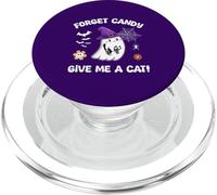 Dimentica le caramelle Dammi un gatto Fantastico fantasma con in mano un gatto nero PopSockets PopGrip per MagSafe