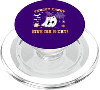 Dimentica le caramelle Dammi un gatto Fantastico fantasma con in mano un gatto nero PopSockets PopGrip per MagSafe