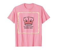 Dimentica Le Pantofole di Vetro Principessa Indossa Scarpe da Corsa Corona Maglietta, Uomo, Rosa, L