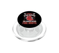 Dimentica le pantofole di vetro Questa principessa indossa stivali antincendio da donna PopSockets PopGrip per MagSafe