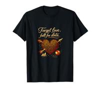 Dimentica Love Fall for Data Binary Heart Arrow Design Maglietta