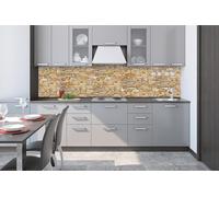 Dimex Pellicola autoadesiva per la parete della cucina con texture rustica in pietra 260 x 60 cm | Pellicola adesiva - pellicola decorativa - protezione dagli spruzzi per la cucina | Prodotto nell'UE