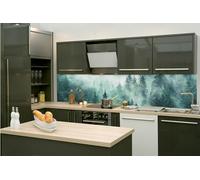 Dimex Pellicola autoadesiva per parete posteriore della cucina, foresta nebbiosa, 260 x 60 cm, pellicola adesiva decorativa, paraspruzzi per cucina