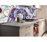 Dimex Pellicola autoadesiva per parete posteriore della cucina, imitazione blu, marrone, 180 x 60 cm, pellicola adesiva, protezione dagli schizzi per cucina, prodotta in UE