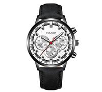 Dimfurke Orologio da polso analogico al quarzo da uomo con cassa in acciaio inossidabile e cinturino rosa, B, One Size