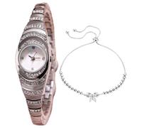 Dimfurke Orologio da polso da donna ovale temperamento piccolo orologio da donna alla moda bracciale in lega orologio catena orologio moda orologio digitale, Sl2., One Size