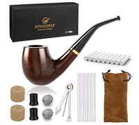 DIMJ Set di pipe per tabacco, in legno di ebano curvo con confezione regalo, pipe per tabacco in ebano per fumare con detergente per pipa per tabacco, filtro per pipa, raschietto per pipa e accessori