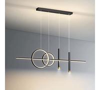 Dimmable 60W Linear LED Chandelier, Long Strip Pendant Light,Nordic Light Luxury Metal Fixture,for Bedroom Kitchen Island Hanging Lamp