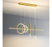 Dimmable 60W Linear LED Chandelier, Long Strip Pendant Light,Nordic Light Luxury Metal Fixture,for Bedroom Kitchen Island Hanging Lamp