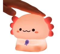 Dimmable Axolotl Lamp, Rechargeable Silicone Light, 5.1x4.3 Inches Desk Nightlight with 30-Min Timer, Soft Glow Bedside Accessory, Axolotl Style Lighting Design, Sleep Aid for Nursery Bedroom